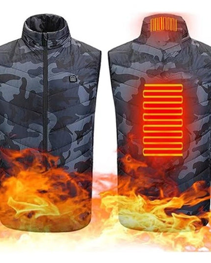 Vesta cu Incalzire, Unisex, 2 Zone de Incalzire, Umplutura Bumbac, 3 Trepte de Temperatura, Incarcare USB