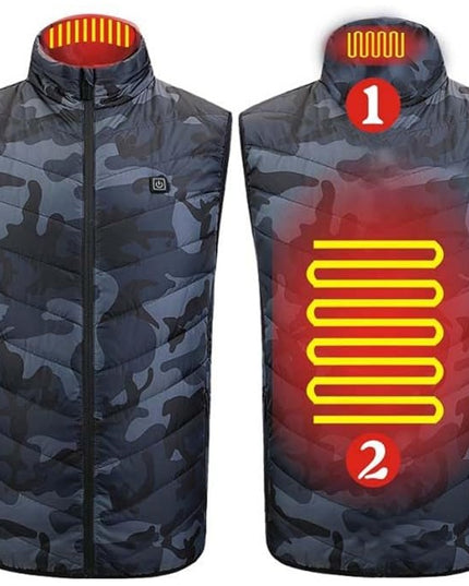 Vesta cu Incalzire, Unisex, 2 Zone de Incalzire, Umplutura Bumbac, 3 Trepte de Temperatura, Incarcare USB