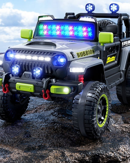 Masina Electrica pentru Copii, Off-Road, Conectare Bluetooth, telecomanda, Tractiune Spate, Lumina Intermitenta, Baterie 12V 7Ah, 120 x 63 x 68cm