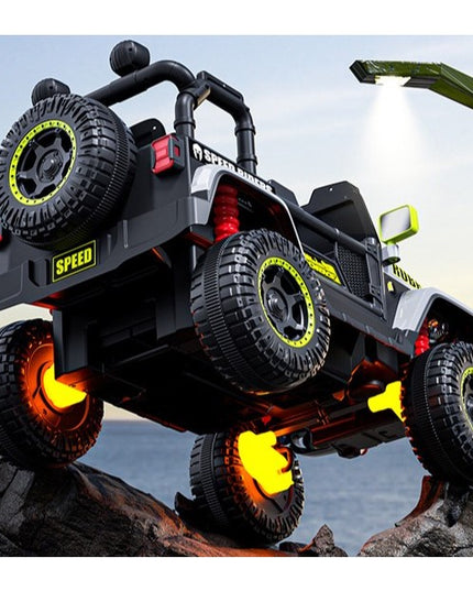 Masina Electrica pentru Copii, Off-Road, Conectare Bluetooth, telecomanda, Tractiune Spate, Lumina Intermitenta, Baterie 12V 7Ah, 120 x 63 x 68cm