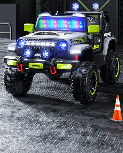 Masina Electrica pentru Copii, Off-Road, Conectare Bluetooth, telecomanda, Tractiune Spate, Lumina Intermitenta, Baterie 12V 7Ah, 120 x 63 x 68cm