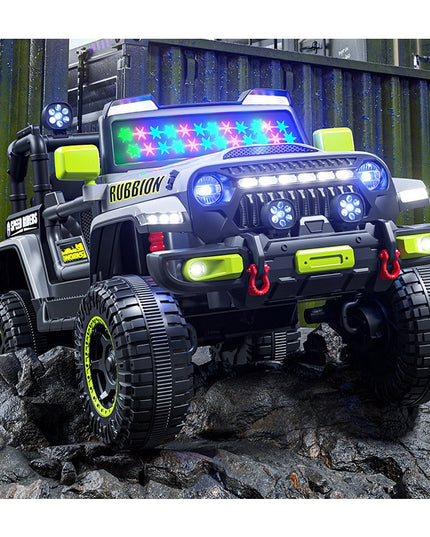 Masina Electrica pentru Copii, Off-Road, Conectare Bluetooth, telecomanda, Tractiune Spate, Lumina Intermitenta, Baterie 12V 7Ah, 120 x 63 x 68cm