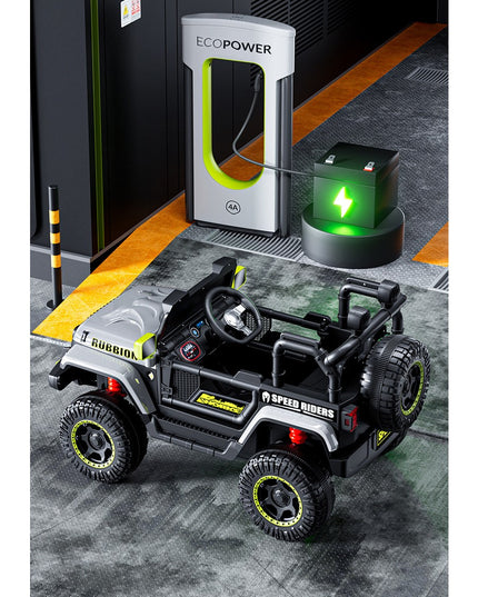 Masina Electrica pentru Copii, Off-Road, Conectare Bluetooth, telecomanda, Tractiune Spate, Lumina Intermitenta, Baterie 12V 7Ah, 120 x 63 x 68cm