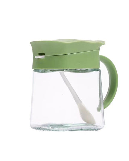 Recipient Condimente, din Stilca, 180 ml, cu Maner si Lingurita,Capac Ondulat