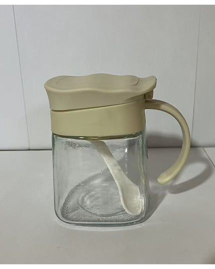 Recipient Condimente, din Stilca, 180 ml, cu Maner si Lingurita,Capac Ondulat