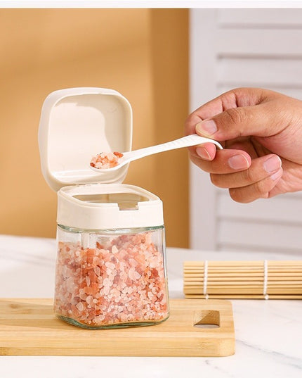 Recipient Condimente, din Stilca, 180 ml, cu Maner si Lingurita,Capac Ondulat