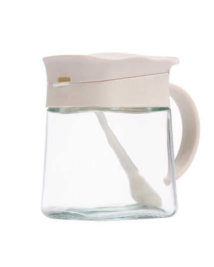 Recipient Condimente, din Stilca, 180 ml, cu Maner si Lingurita,Capac Ondulat