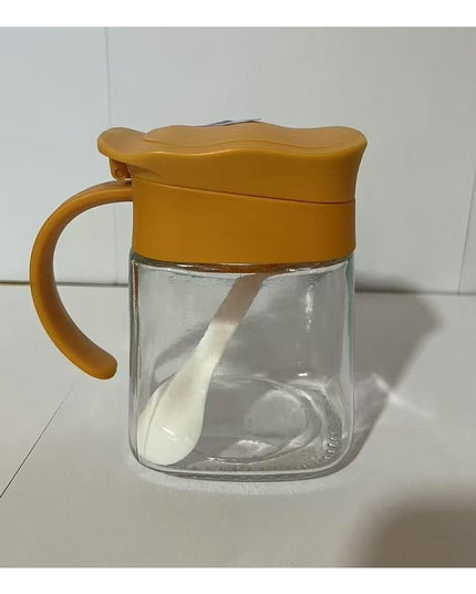 Recipient Condimente, din Stilca, 180 ml, cu Maner si Lingurita,Capac Ondulat