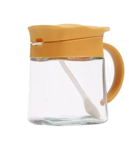 Recipient Condimente, din Stilca, 180 ml, cu Maner si Lingurita,Capac Ondulat