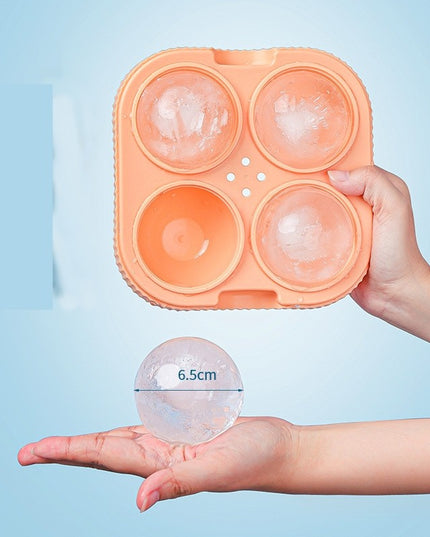 Forma Sfere de Gheata pentru Wiskey si Cocktail-uri 4 Sfere, Material Plastic/Silicon Alimentar, Diametru , cu Orificiu Tip Palnie pentru Umplere