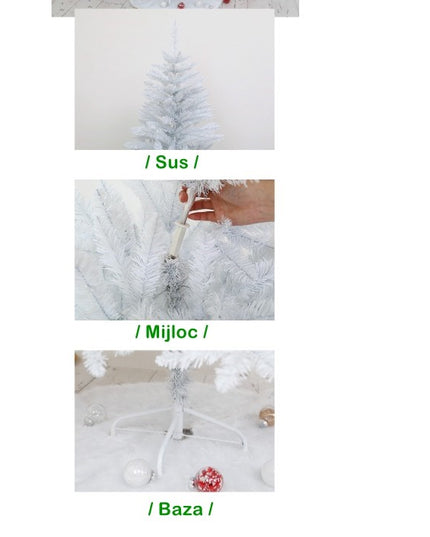 Brad de Craciun artificial cu suport inclus , 240 ramuri/varfuri, material plastic, suport clasic, fara iluminare, utilizat pentru interior/exterior