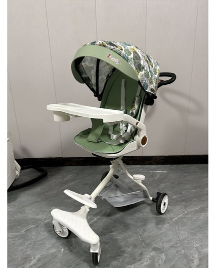 Carucior Sport 3in1, 6-36 Luni, Reversibil, Pliabil, Tavita pentru Masa, Pozitie de Somn, Centura de Siguranta, Roti 360, Suport Pahar, Copertina pentru Soare