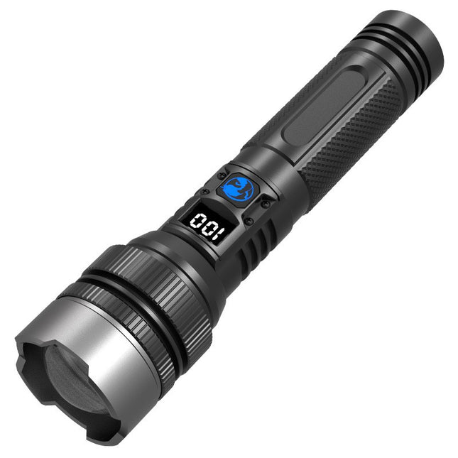 Lanterna LED Lumina Alba, Lanterna cu Zoom Telescopic, Baterie externa, din Aluminiu + ABS, 1800 mAh, 17 x 4 x 3 cm