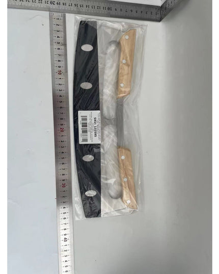 Taietor Feliator de Pizza, din Otel Inoxidabil, cu Capac, Maner din Doua Bucatie, din Lemn, Antialunecare, Lama Neteda si Ascutita